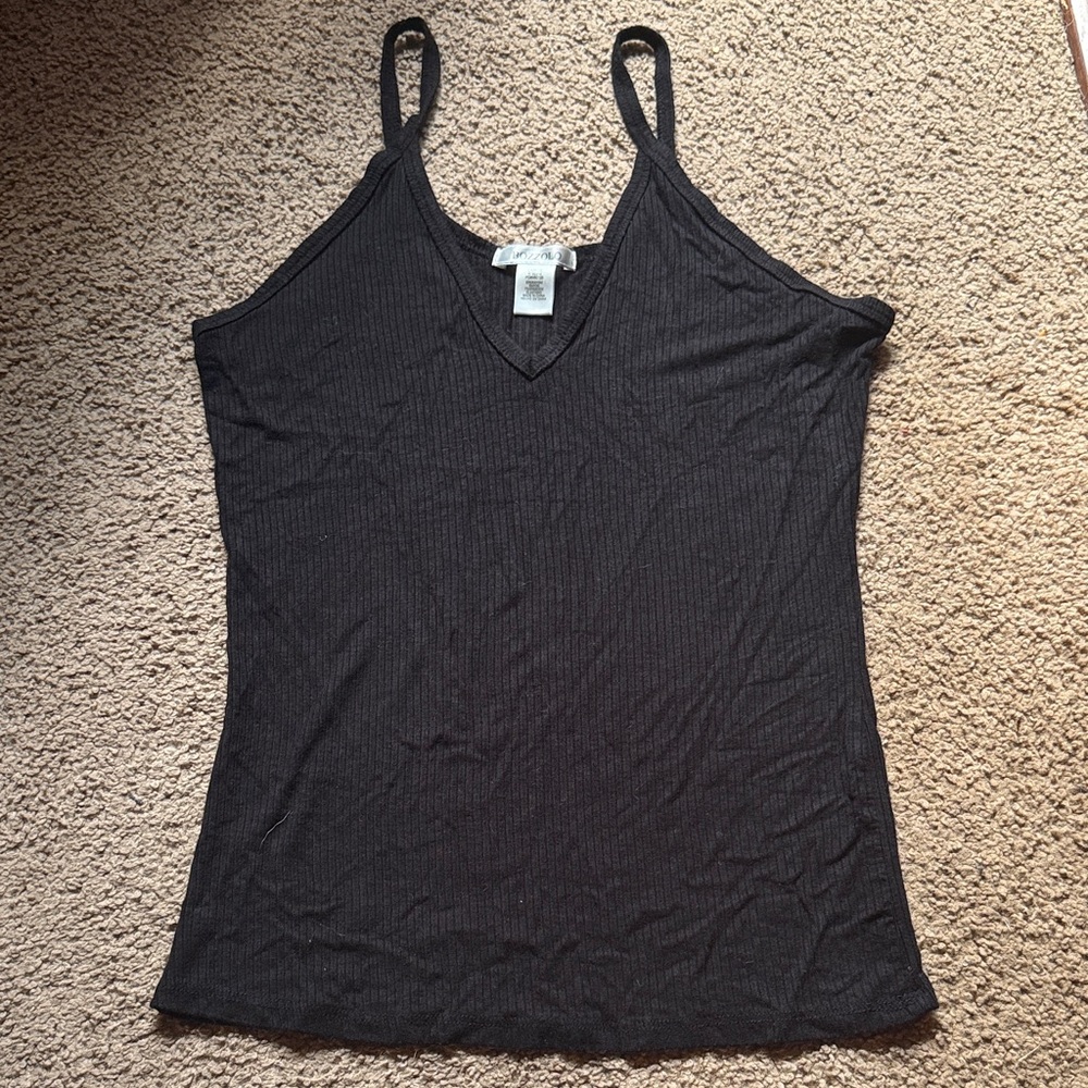 Bozzolo Charcoal Ribbed V-Neck Camisole